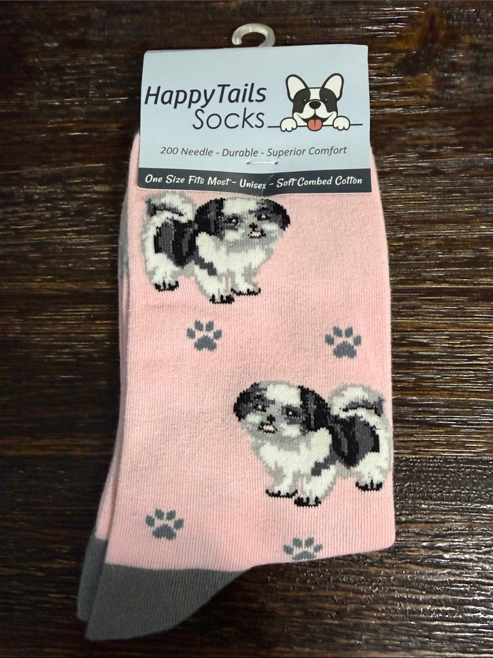 NWT Women's Pink Shihtzu Print Socks